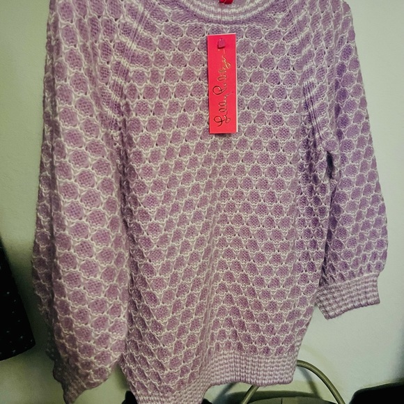 Lilly Pulitzer Spring Corabella sweater lilac soft purple sz M 8/10 - Picture 5 of 6